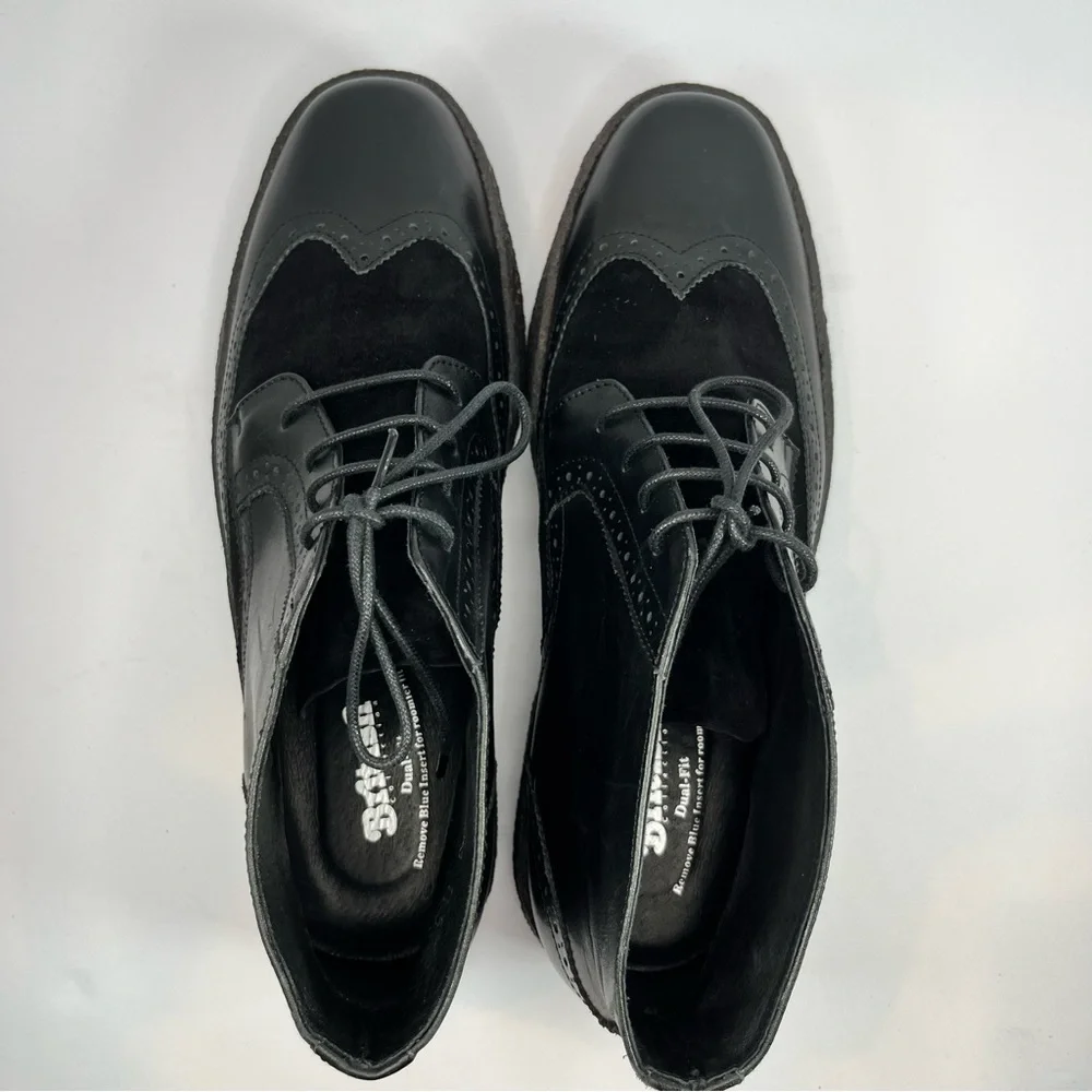 British Walkers Playboy Wingtip Crepe Sole Boots Black‎ Leather Suede 11.5